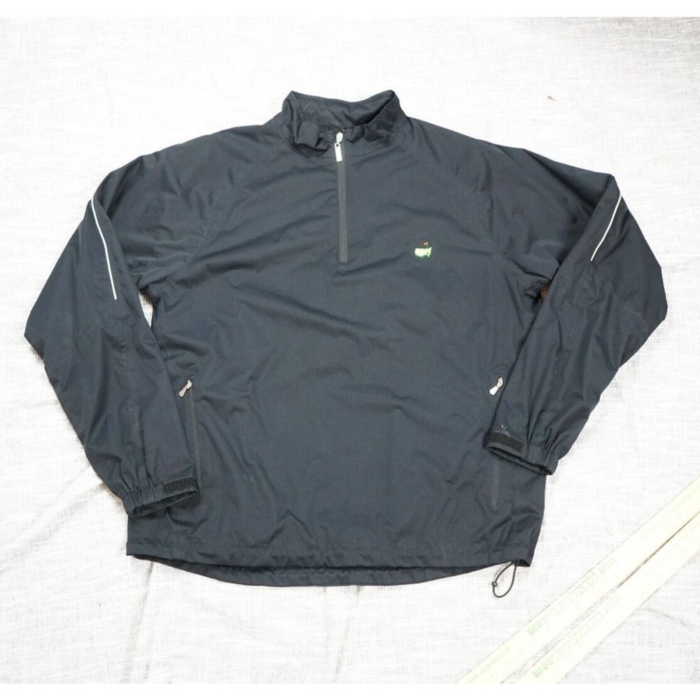 masters tech jacket mens XL black windbreaker quarter zip long sleeve pullover